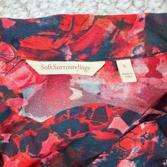 Soft Surroundings Roija Wrap Blouse Red - Picture 4 of 7